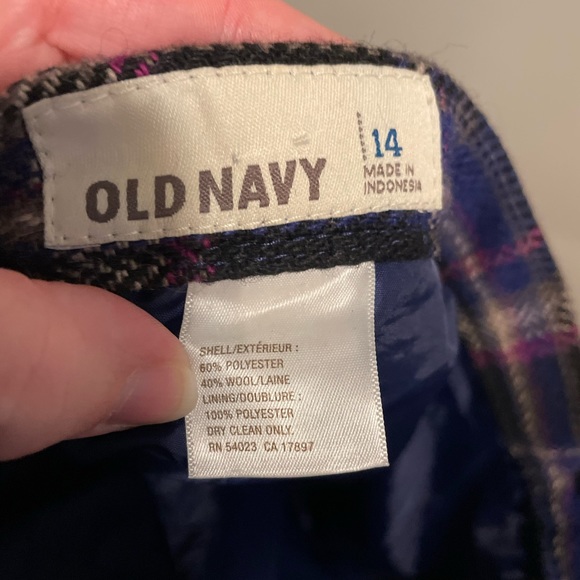 Old Navy Women’s Purple Plaid Short Wool Skirt Size 14 - Picture 3 of 5